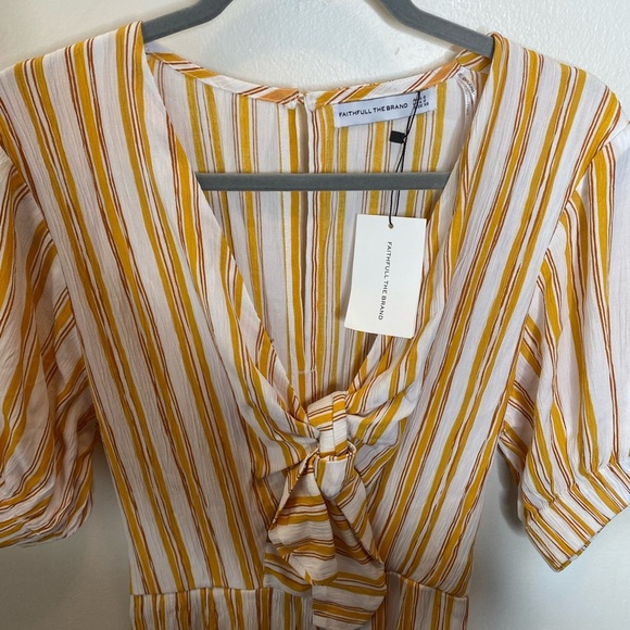 FAITHFUL the brand mattese jumpsuit azure strip sz XS - Picture 5 of 10